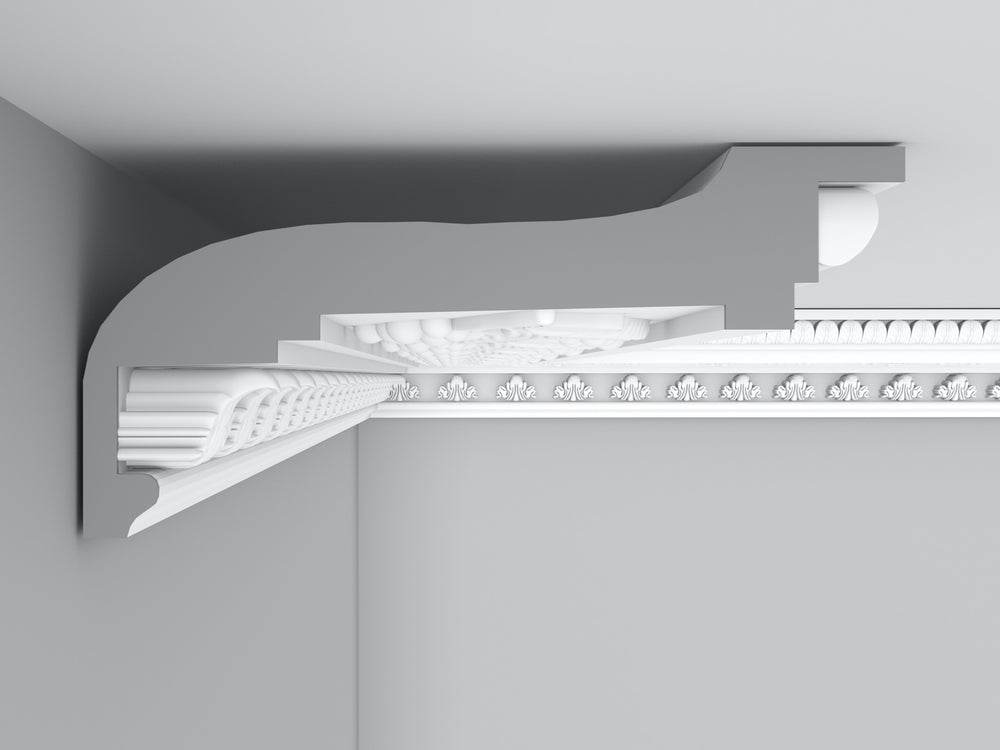 Cornice London Store Cornice CL-R09 Medium Berry & Leaf Enriched Regency plaster cornice image 2
