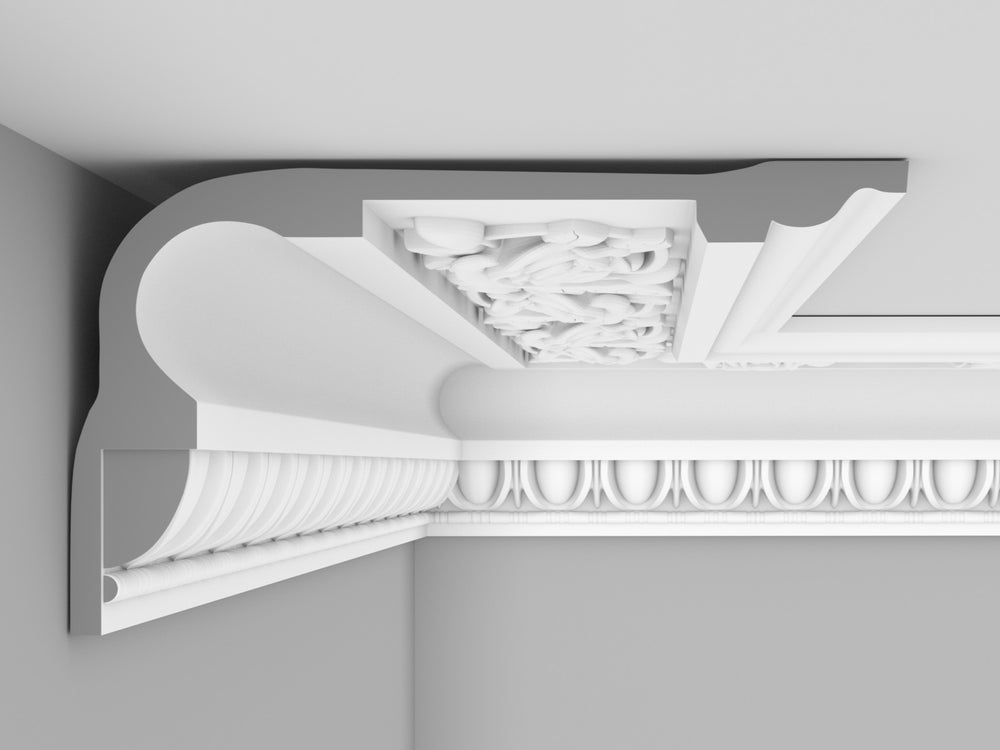 Cornice London Store Cornice CL-V10 Large Floral Rose enriched Victorian plaster cornice image 2