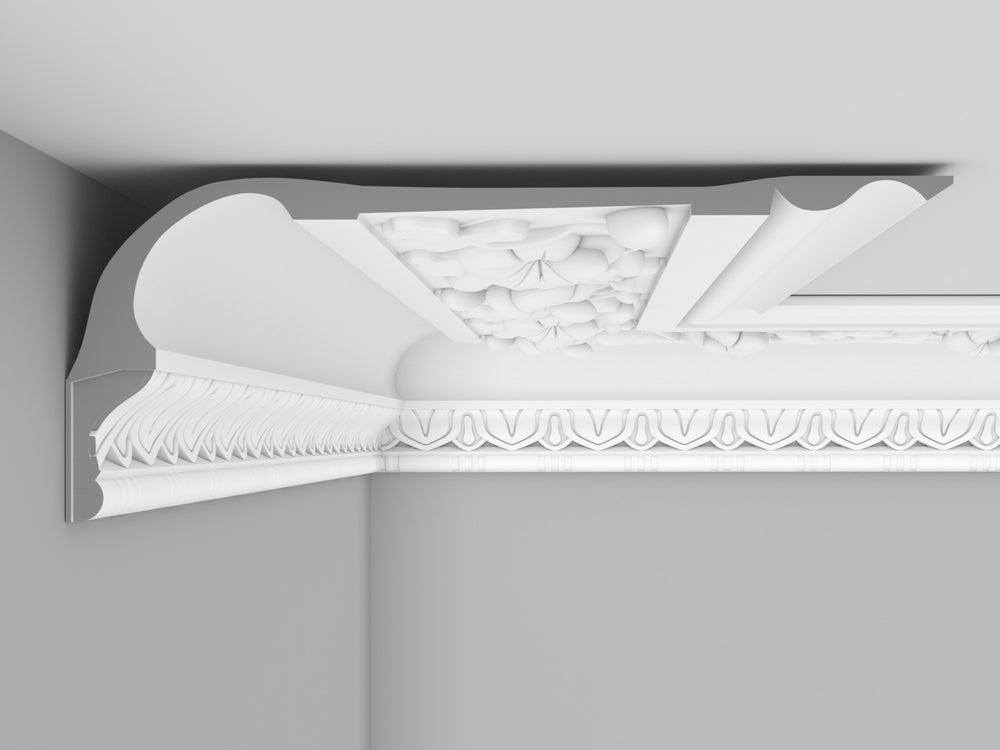 Cornice London Store Cornice CL-V11 Large Floral Lilly enriched Victorian plaster cornice image 2