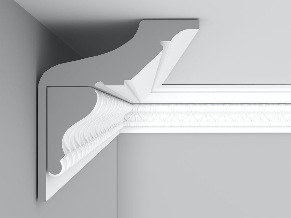 Cornice London Store Cornice CL-R06 Medium Enriched Leaf & Dart Regency plaster cornice image 3