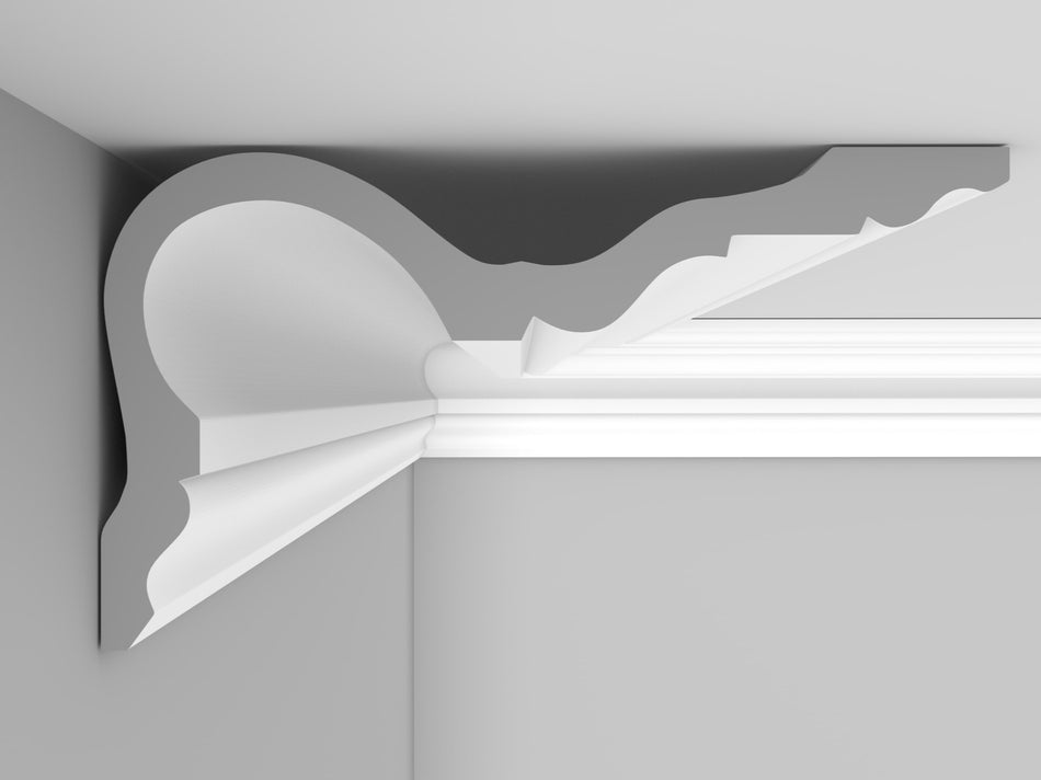 CL-V06 Medium Victorian Cornice. Projection: 195mm. Height: 105mm.