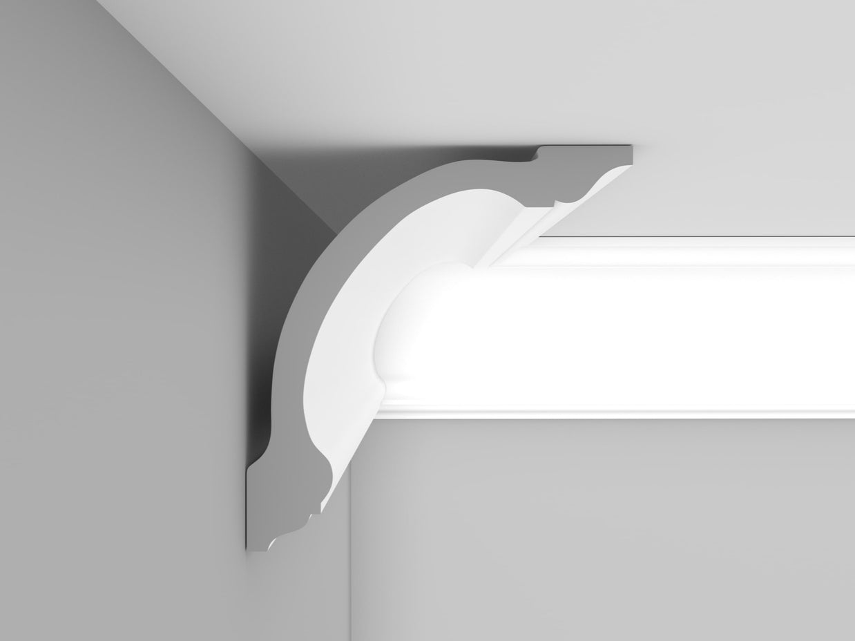 CL-E11 Large Edwardian Cornice. Projection: 210mm. Height: 210mm.
