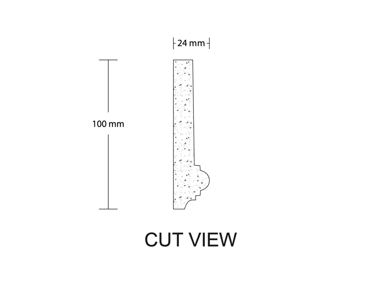 CL-P05 Medium Panel Moulding. Width: 100mm. Height: 24mm.