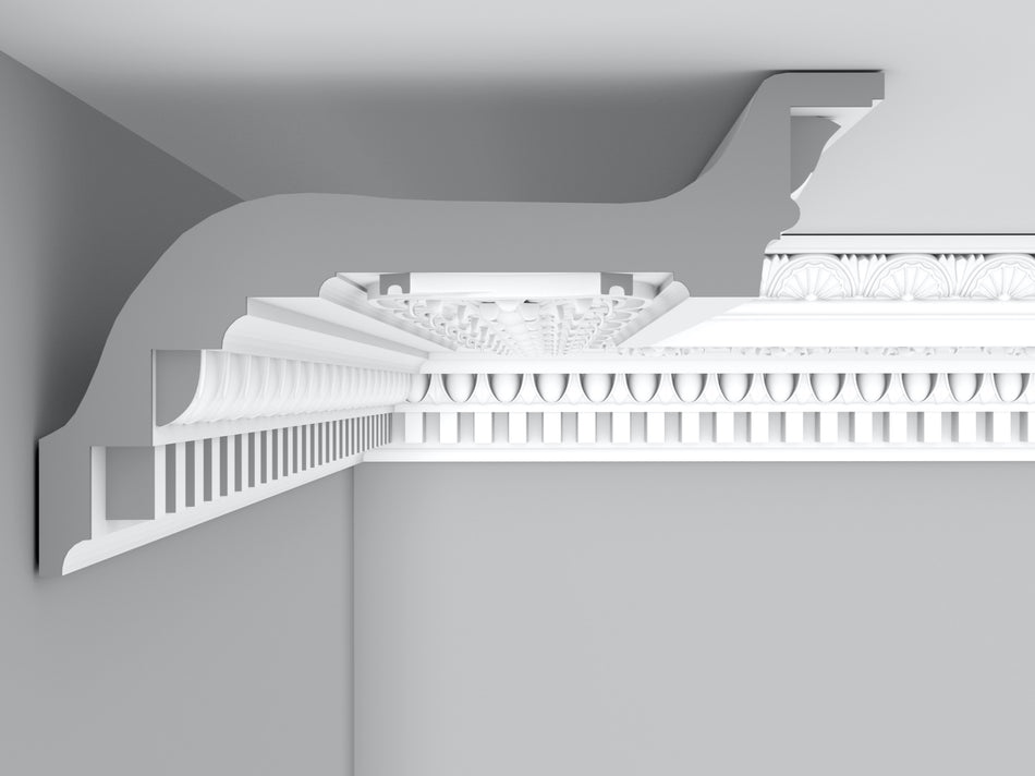 CL-RCC18 Large Regency/Classic Cornice. Projection: 330mm. Height: 195mm.