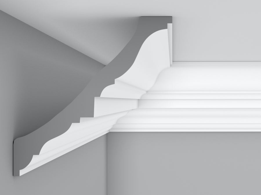 Cornice London Store Cornice CL-E16 large plaster cornice image 2. The Cornice Store Plaster Cornice Collection, all period style of Cornice Classic Cornice, Edwardian Cornice, Regency Cornice, Victorian Cornice, Art Deco Cornice.