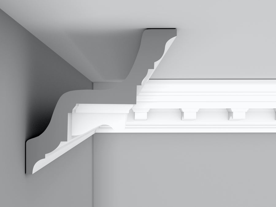 CL-CC03 Large Modillion Block Plaster Cornice. The Cornice London Store Plaster Cornice Collection. Room image 2