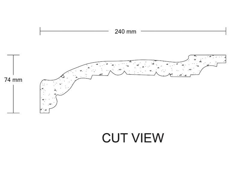 CL-RG19 Large Regency/Georgian Cornice. Projection: 240mm. Height: 74mm