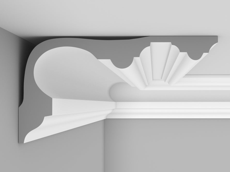 CL-VE23 Large Victorian/Edwardian Cornice. Projection: 220mm. Height: 125mm