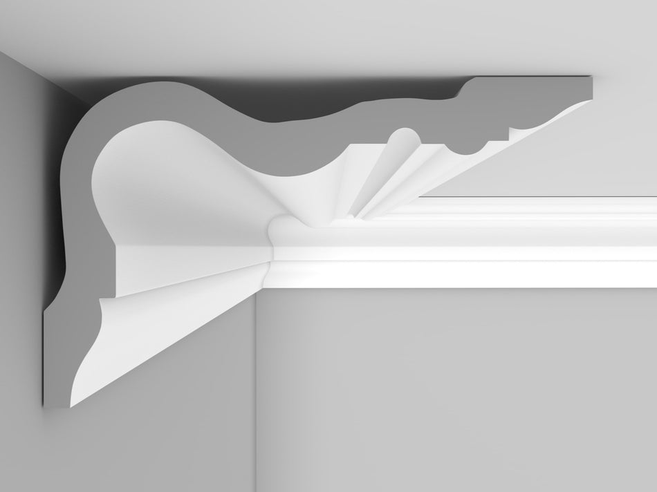 CL-VE17 Medium Victorian/Edwardian Cornice. Projection: 185mm. Height: 110mm.