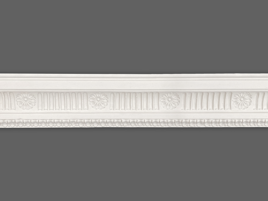 Cornice London Store Cornice CL-D01 medium Fluted and Flower enriched plaster Panel Moulding Dado Rail image 1
