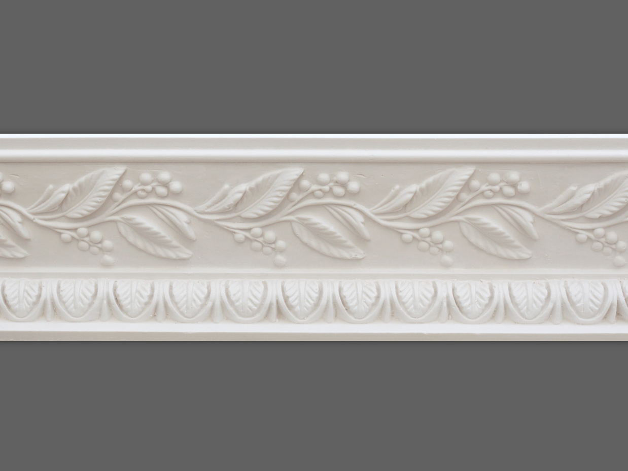 Cornice London Store Cornice CL-R08 Medium Berry & Leaf Enriched Regency plaster cornice image 2