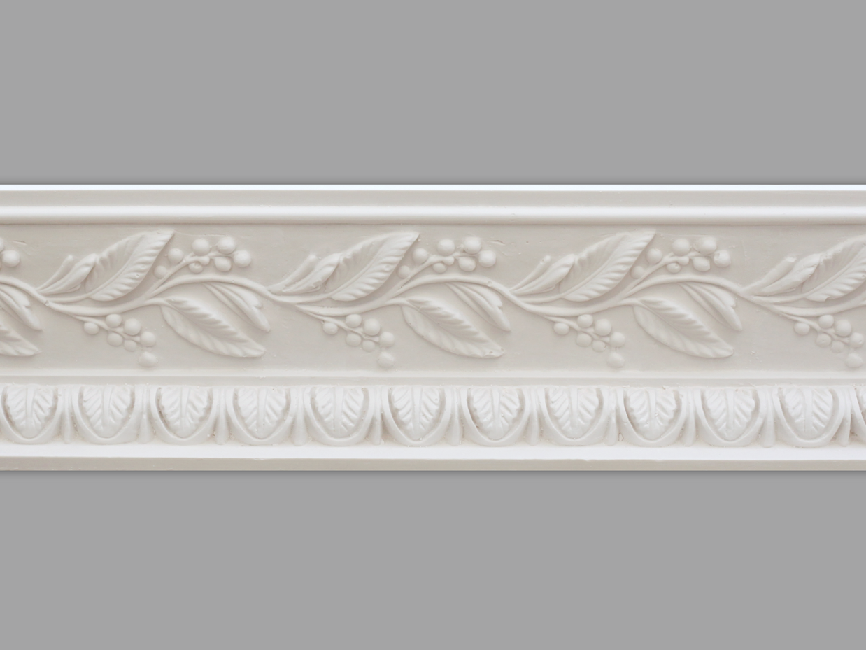 Cornice London Store Cornice CL-R08 Medium Berry & Leaf Enriched Regency plaster cornice image 1