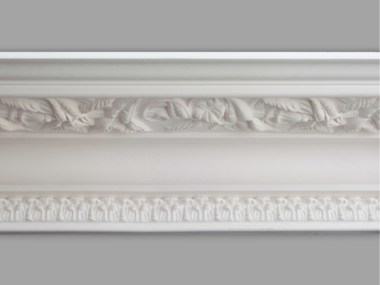 Cornice London Store Cornice CL-V21 Large Floral Lilly enriched Victorian plaster cornice image 2