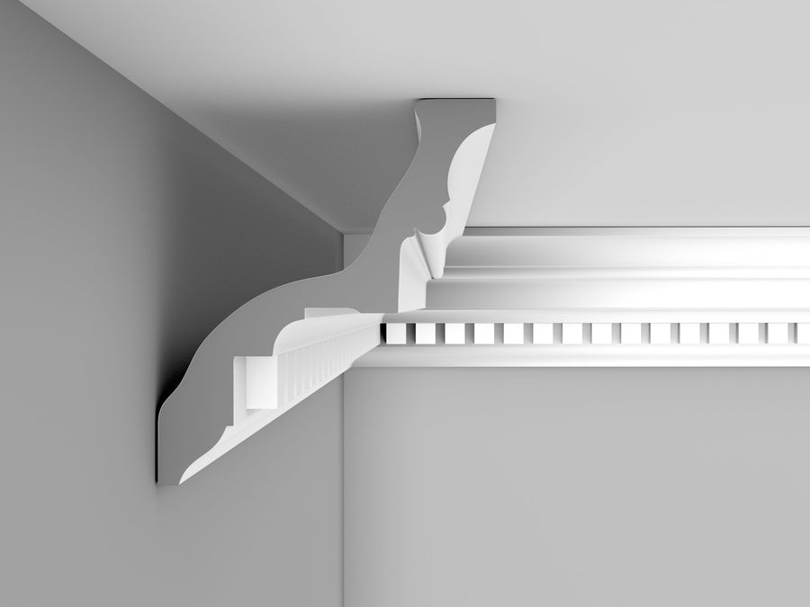 CCornice Store CL-CC01 large Classic Dentil Block Plaster Cornice image 3. The Cornice Store Plaster Cornice Collection