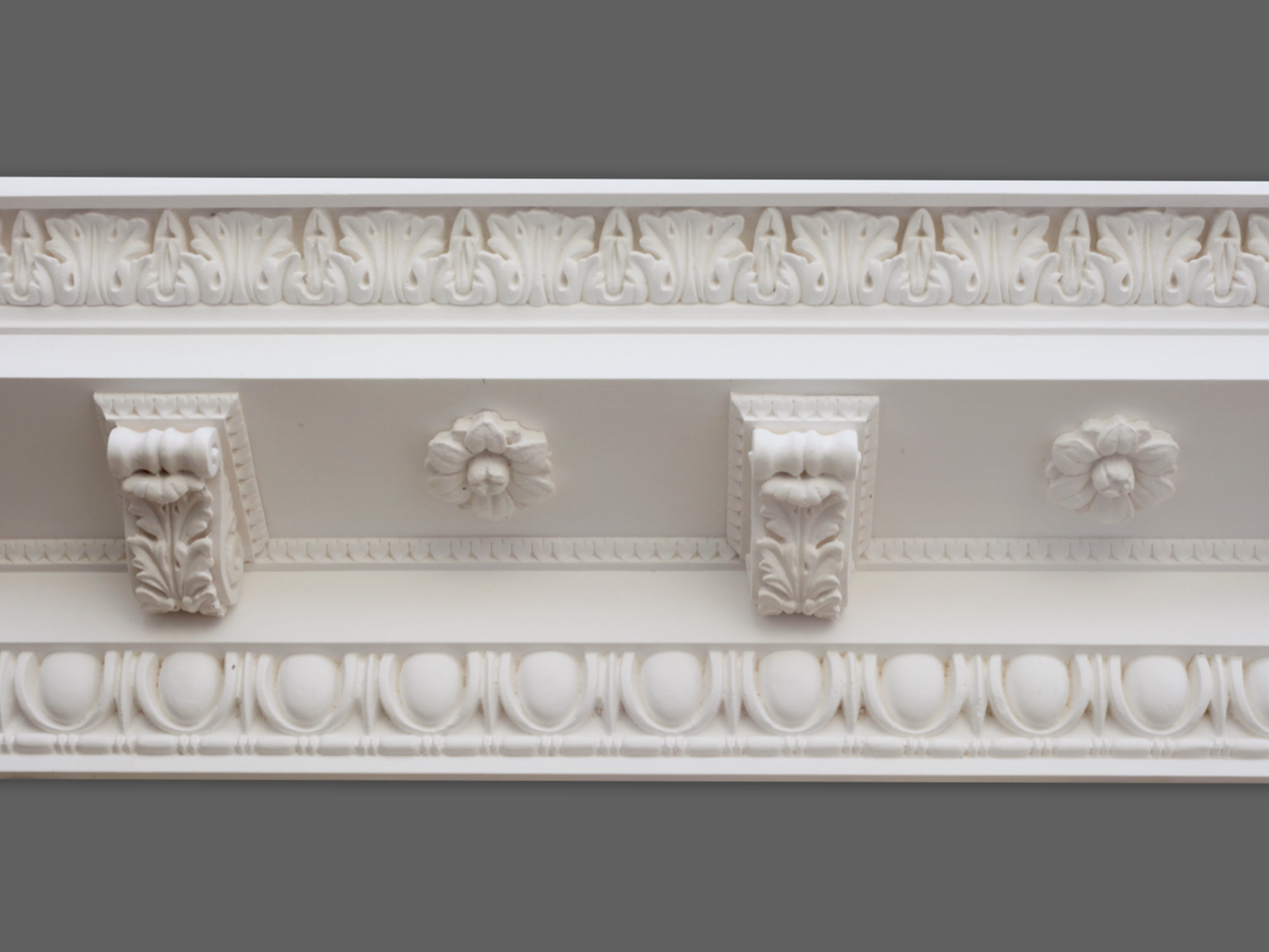 Cornice London Store Cornice CL-CC05 Large Modillion Block and patera plaster cornice room view  image 9