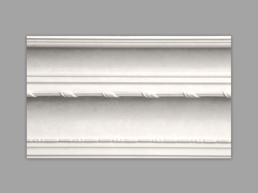 Cornice CL-CC09 large enriched  plaster cornice image 1. The Cornice Store  London based supplier of Plaster Cornice & Ceiling Roses, handmade by Artisans using natural materials. Delivery within 10-14 working days. 