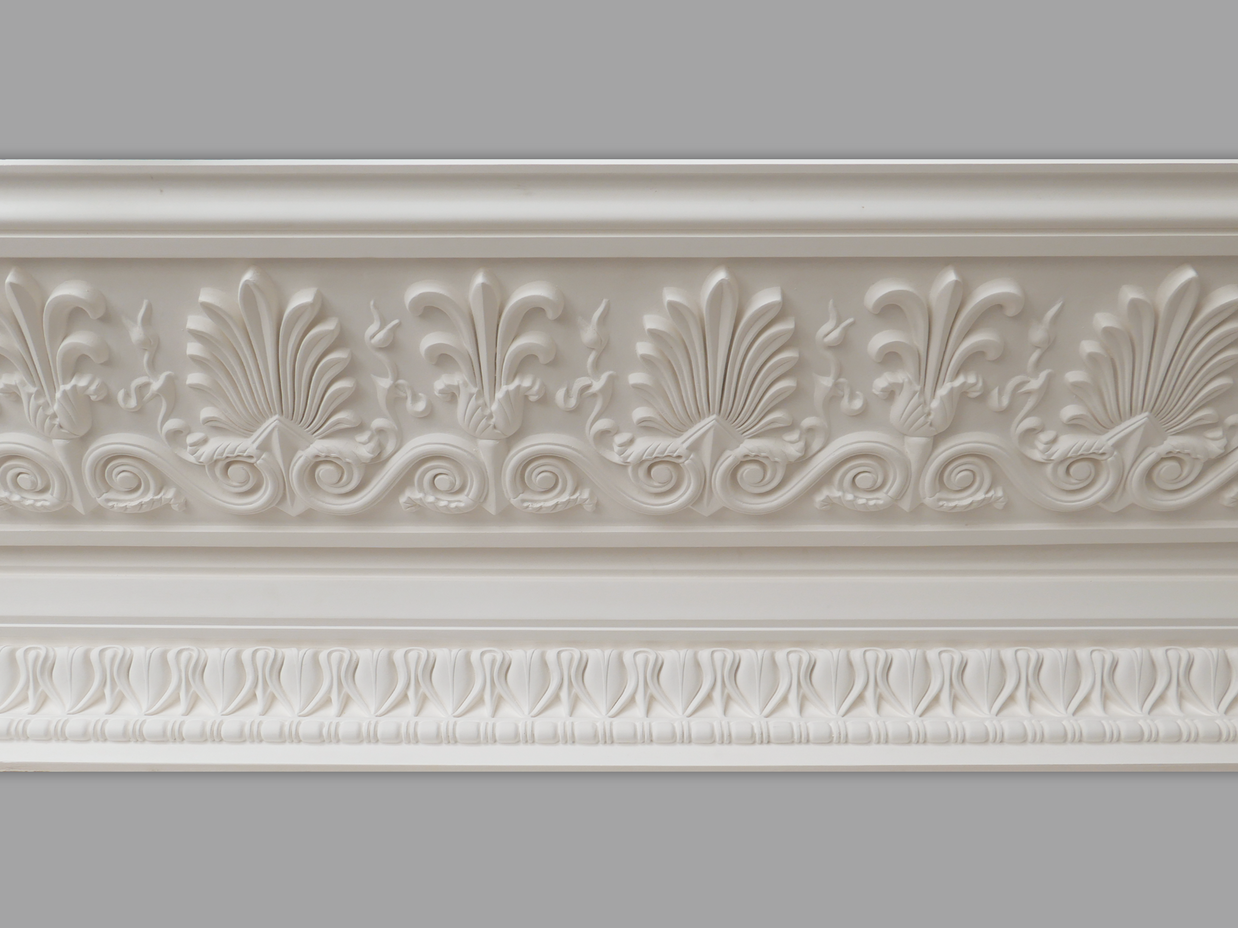 Cornice CL-GCC20 Large Floral Detail Regency Classic Plaster Cornice image 1. The Cornice Store London based supplier of Plaster Cornice & Ceiling Roses
