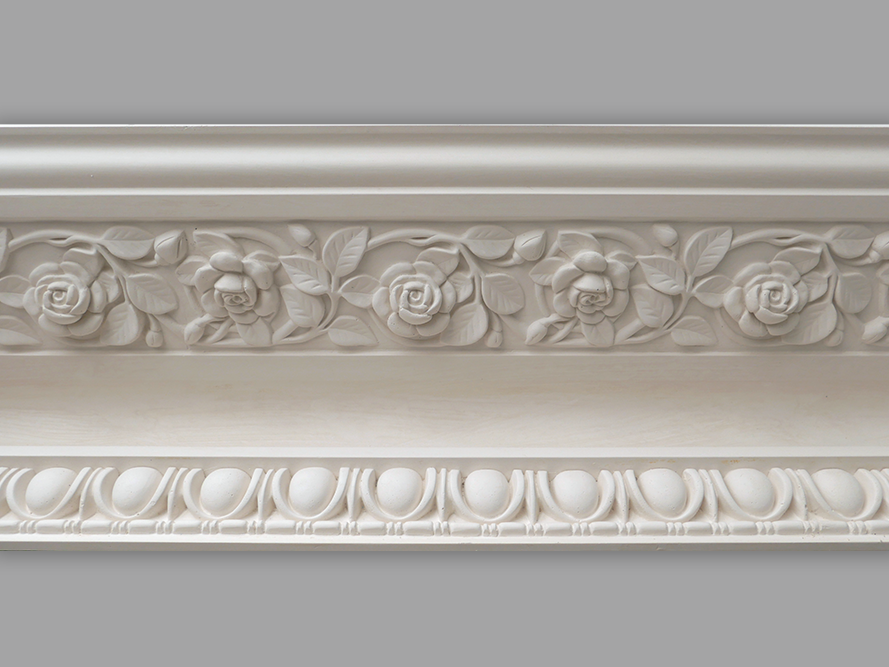 Cornice London Store Cornice CL-V10 Large Floral Rose enriched Victorian plaster cornice image 1