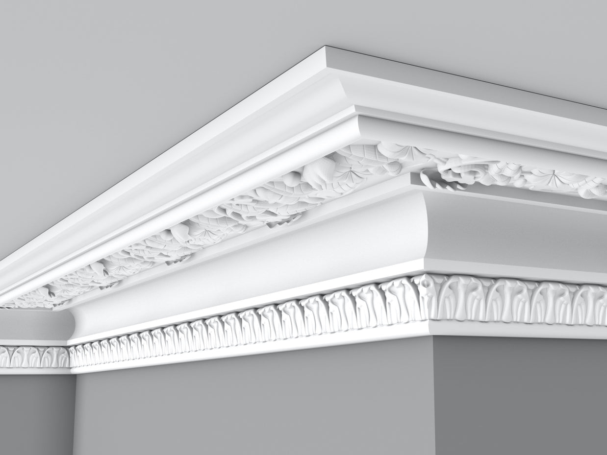 Cornice London Store Cornice CL-V21 Large Floral Lilly enriched Victorian plaster cornice image 5