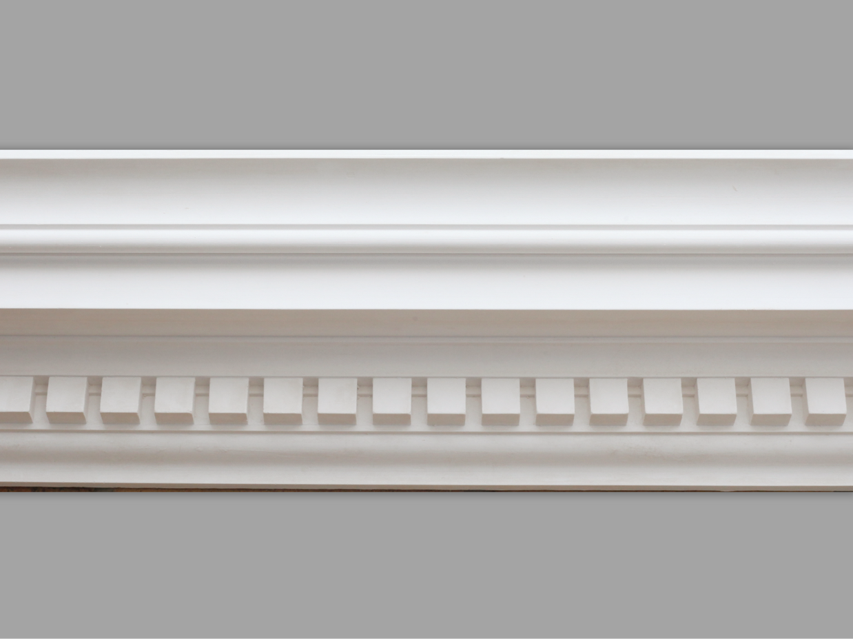 Cornice Store CL-CC01 large Classic Dentil Block Plaster Cornice image 2. The Cornice Store Plaster Cornice Collection