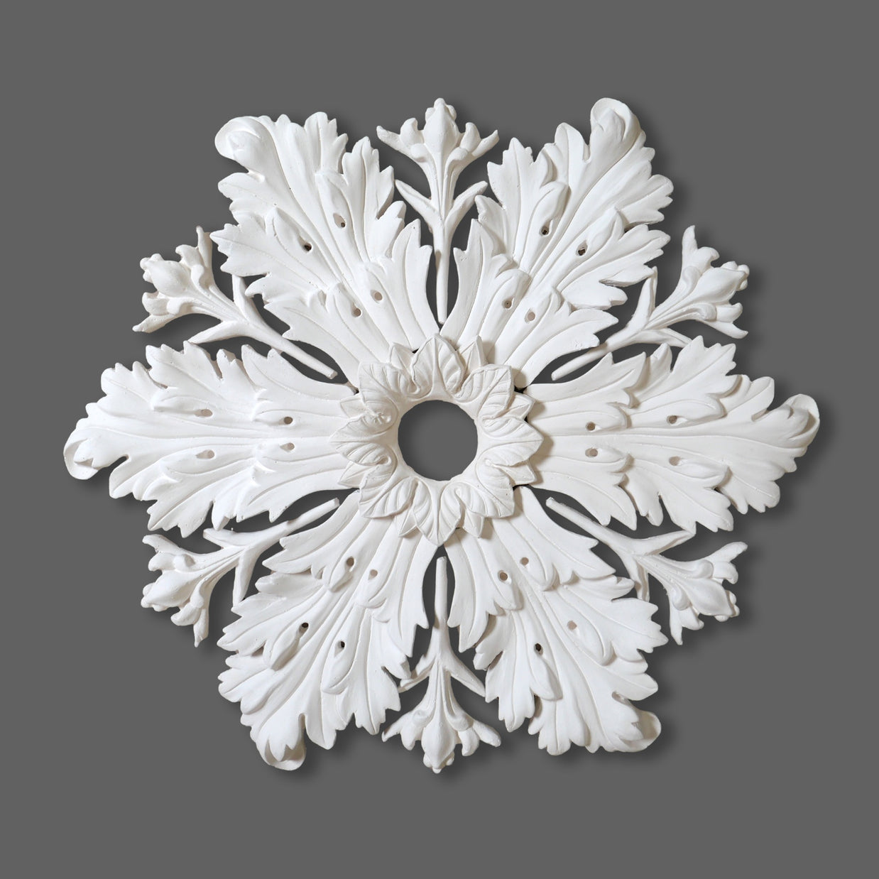CL-CR35 Large Regency, Victorian, Edwardian individual Floral Leaf Plaster Ceiling Rose. The Cornice Store. Image 1