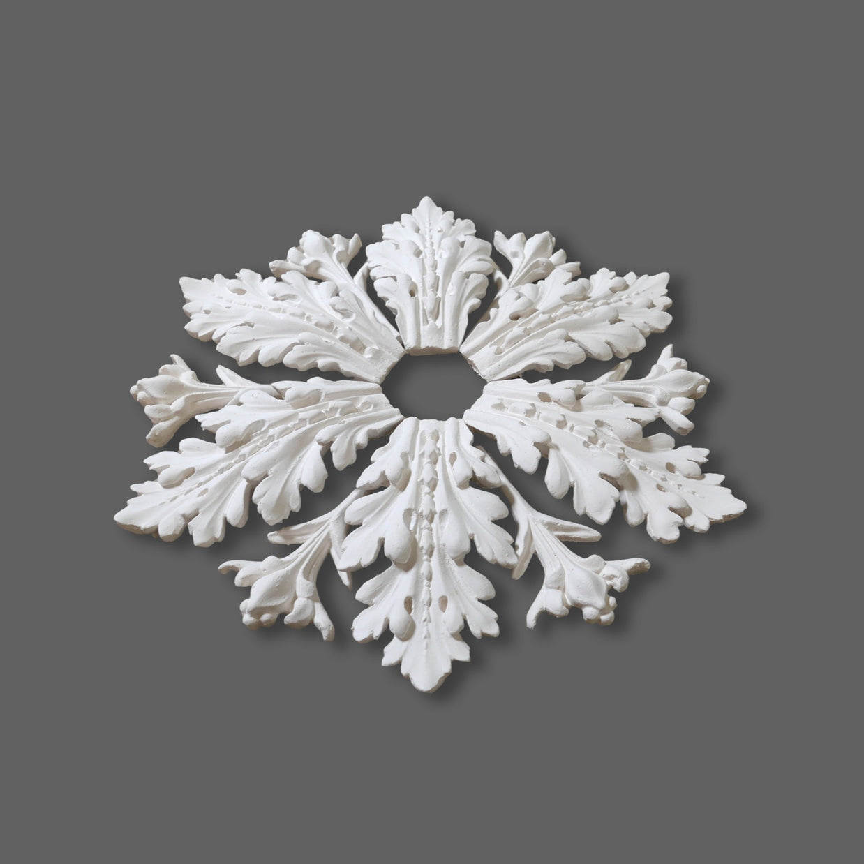 CL-CR29 individual Floral Leaf with Stem Plaster Ceiling Rose. The Cornice Store. Image 12
