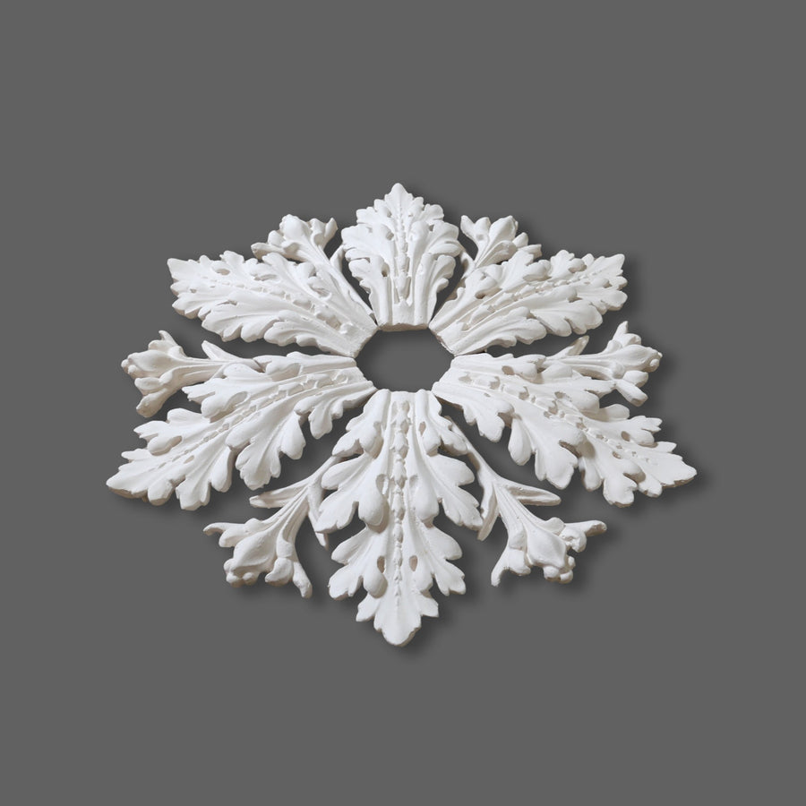 CL-CR29 individual Floral Leaf with Stem Plaster Ceiling Rose. The Cornice Store. Image 12