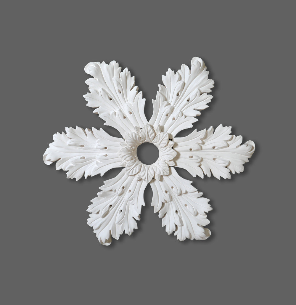 CL-CR34 Regency, Victorian, Edwardian individual Floral Leaf Plaster Ceiling Rose. The Cornice Store. Image 1