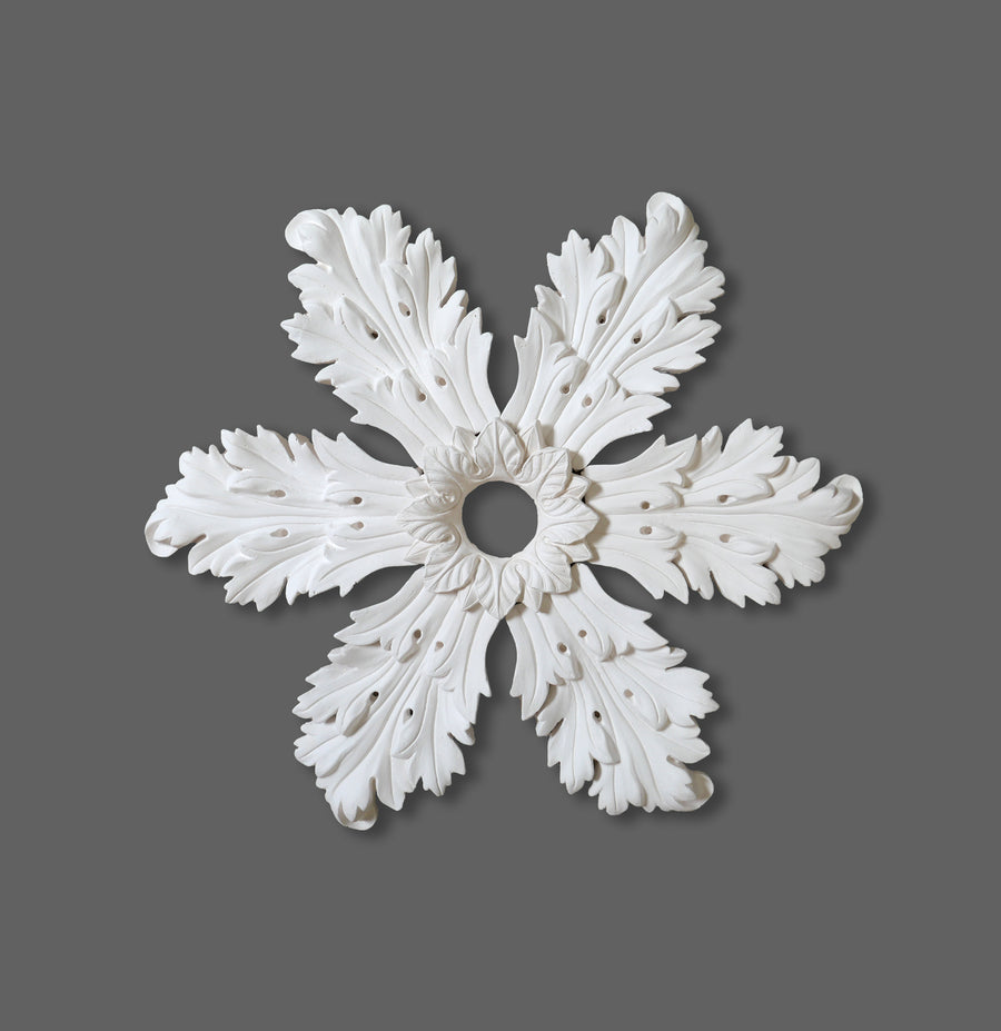 CL-CR34 Regency, Victorian, Edwardian individual Floral Leaf Plaster Ceiling Rose. The Cornice Store. Image 1