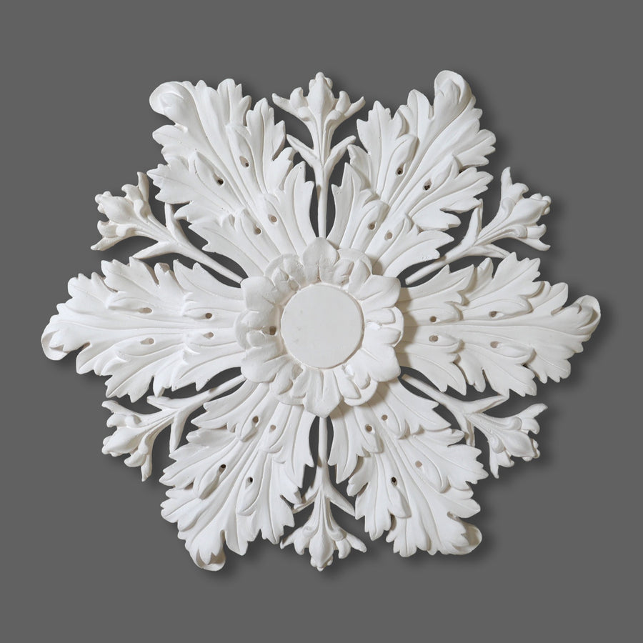 CL-CR48 Medium Regency, Victorian, Edwardian individual Floral Leaf Plaster Ceiling Rose. The Cornice Store. Image 1