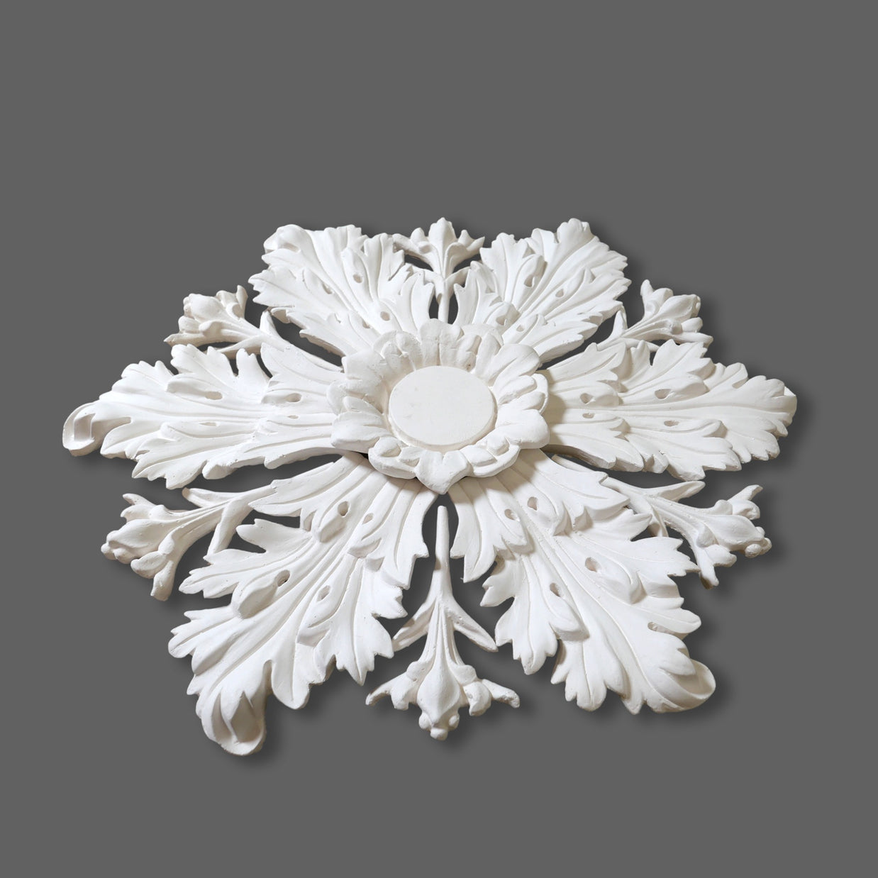 CL-CR48 Medium Regency, Victorian, Edwardian individual Floral Leaf Plaster Ceiling Rose. The Cornice Store. Image 12