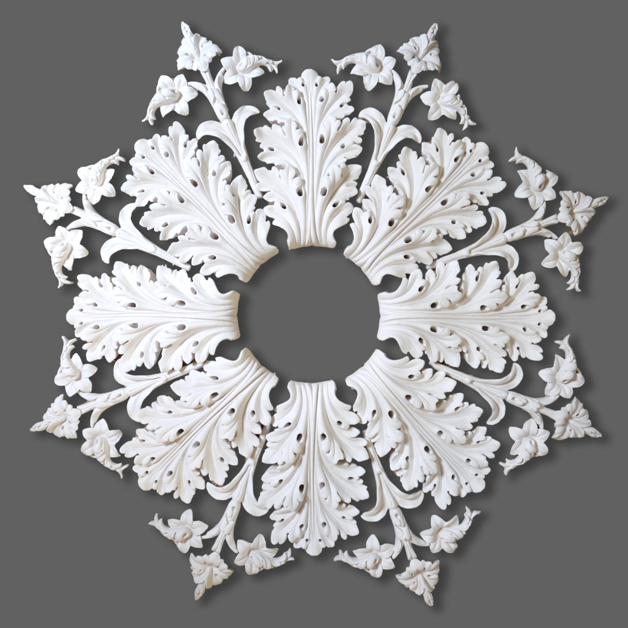 CL-CR09 Large Victorian-Edwardian individual Floral Leaf Plaster Ceiling Rose. The Cornice Store London based supplier of Plaster Cornice & Ceiling Roses. Delivery within 10-14 working days. image 1