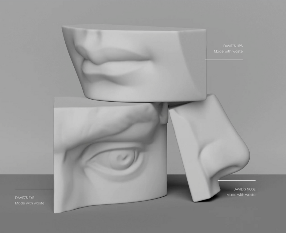 Cornice Store made with waste range Actively reducing Waste using surplus materials to cast smaller products like our ‘made with waste range’ FREE to all customers.