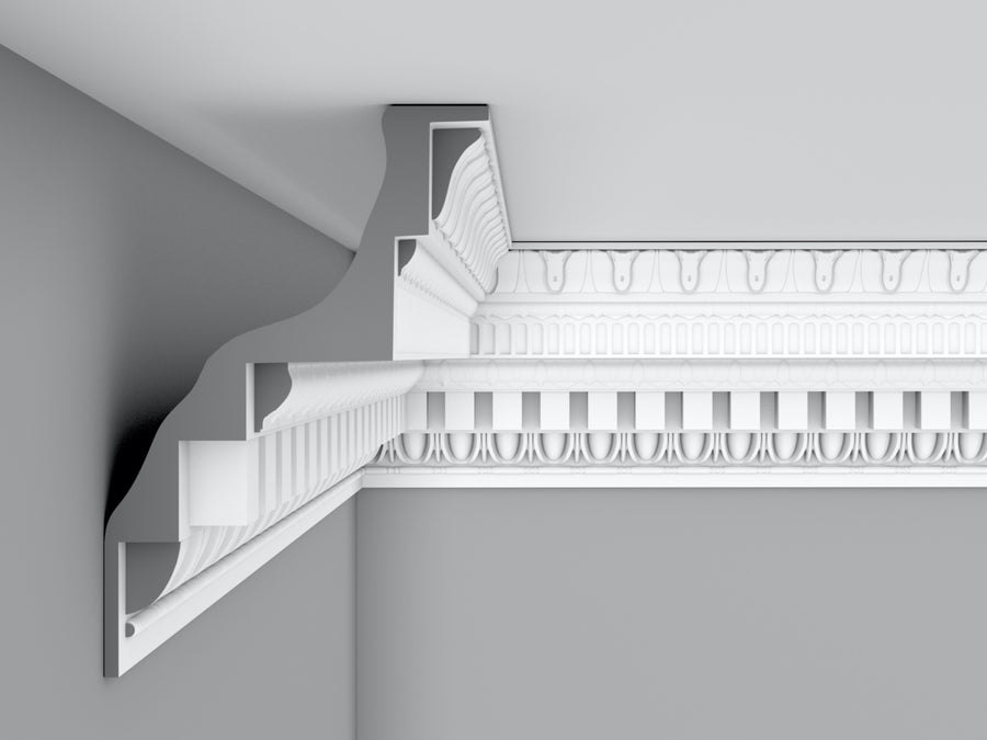 Cornice CL-CC10 large Dentil block with Egg & Dart  Plaster Cornice image 2. The Cornice Store  London based supplier of Plaster Cornice & Ceiling Roses, handmade by Artisans using natural materials. Delivery within 10-14 working days. 