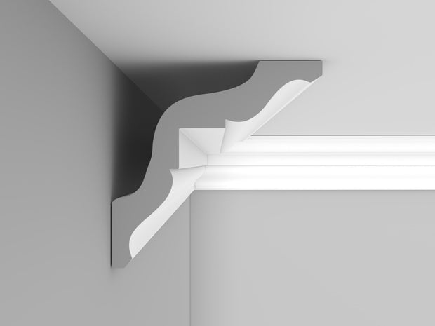 CL-G02 Small Georgian Cornice. Projection: 105mm. Height: 103mm.