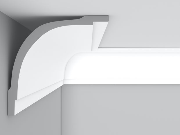 CL-A08 Large Art Deco Cornice. Projection: 185mm. Wall Height: 185mm.