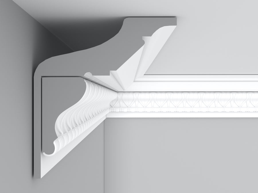 Cornice London Store Cornice CL-R06 Medium Enriched Leaf & Dart Regency plaster cornice image 3