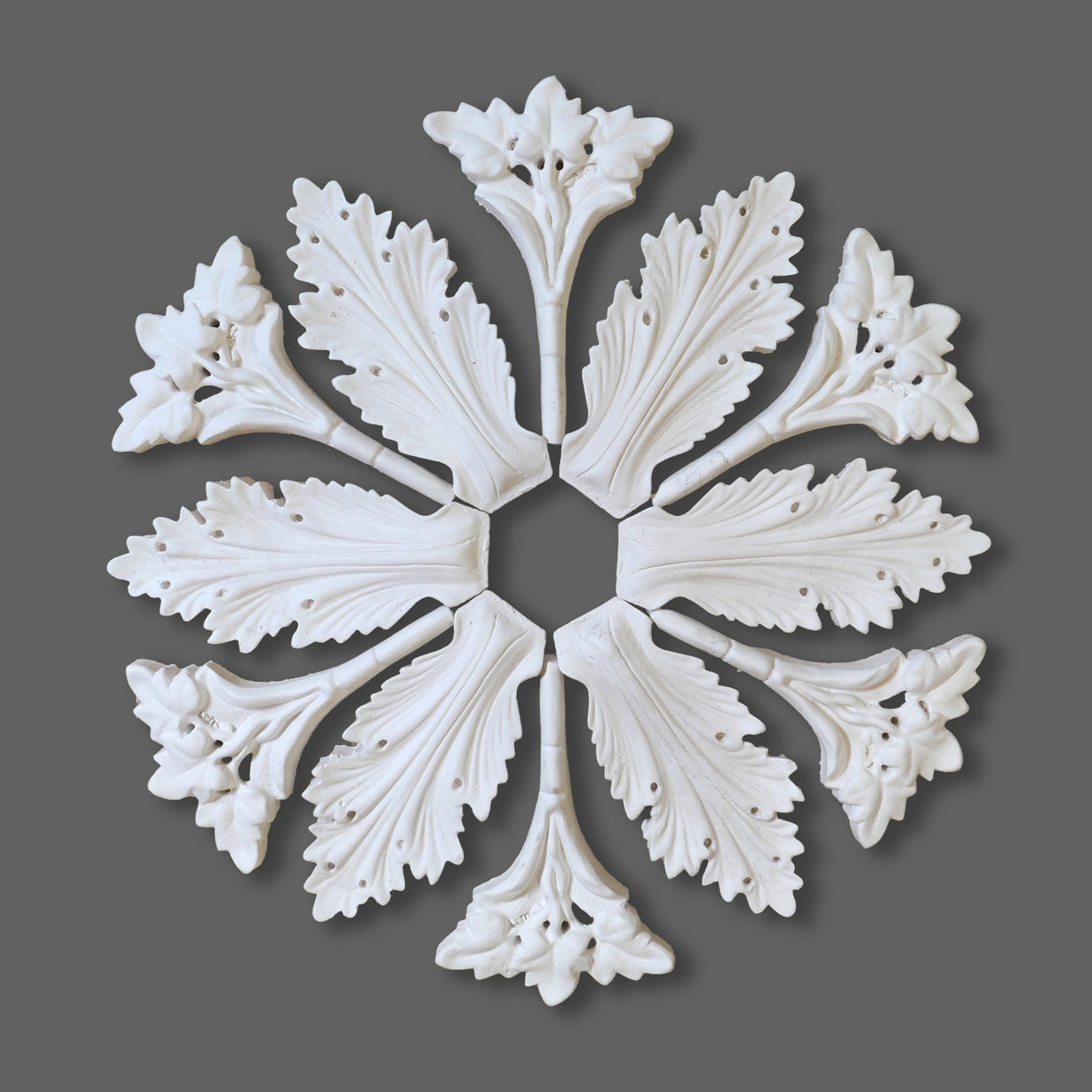 CL-CR14 Large Victorian-Edwardian individual Floral Leaf Plaster Ceiling Rose. The Cornice Store. Image 1