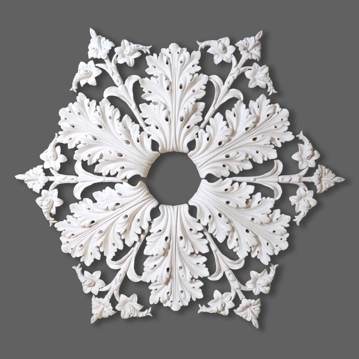 CL-CR23 Large Victorian-Edwardian individual Floral Leaf Plaster Ceiling Rose. The Cornice Store.  Image 1