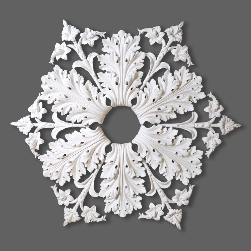 CL-CR23 Large Victorian-Edwardian individual Floral Leaf Plaster Ceiling Rose. The Cornice Store.  Image 1