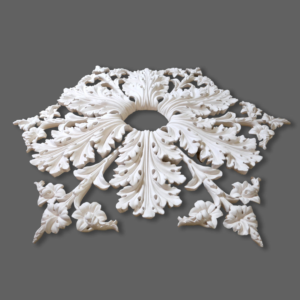 CL-CR23 Large Victorian-Edwardian individual Floral Leaf Plaster Ceiling Rose. The Cornice Store.  Image 12