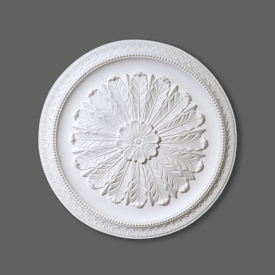 CL-CR12 Medium Regency Floral Leaf Plaster Ceiling Rose. The Cornice Store Ceiling Rose Collection, handmade by Artisans from our London workshop. image 1